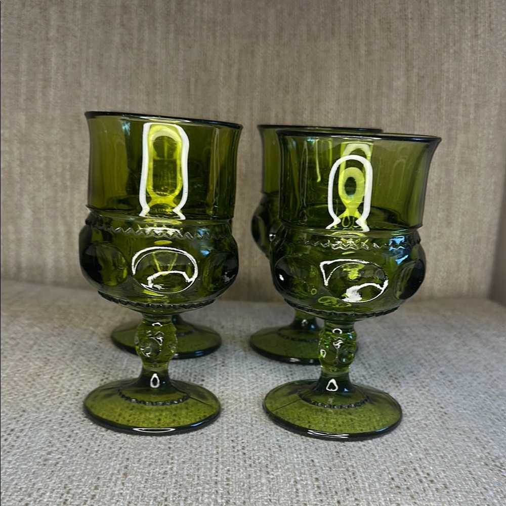 Indiana Glass Green Goblets Set